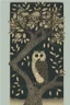 Placeholder: in a cosy vintage style, an owl sits in a black tree