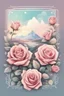 Placeholder: the logo of the dating square, pastel landscape with roses, fabulous style, romantic,