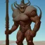 Placeholder: ork dragon humanoid bodybuilder, wingless, tailless by phil noto moebius Jean Giraud dnd