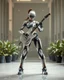 Placeholder: Dynamic pose Rocker, Front view full body all to feet rendering Beautiful Female as Futuristic Hybrid mecha robotic Guitarist body chasing clear surfaces it from made transparency super clear glass explore inside components nature plants, advance design futuristic sci fi picture,find details futuristic background ,Sony Alpha 7 50mm 1.8,medium shot, high-resolution image with fine details,ultra detailed,ultra realistic,extremely realistic,intricate,photorealistic,epic composition