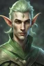 Placeholder: portrait of a light green elf sorcerer male