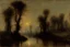 Placeholder: dry high weeds, creepy horror night, river, trees, mistery, philosophic and gothic horror influence, trascendent influence, willem maris, friedrich eckenfelder, and pieter franciscus dierckx impressionism paintings