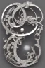 Placeholder: White gold brooch in the form of No. 7 Contains white crystal