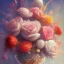 Placeholder:  pastel colors, future art , red, orange, white,brown, fleurs