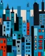 Placeholder: A grayish blue city in twilight painted by Stuart Davis