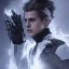 Placeholder: All Black Hayden Christensen soldier, ghost, wearing high tech mask, white smoke, dark, rage, sorrow, high definition, ultra 8 k, volumetric lighting, blue fire, fog