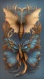 Placeholder: beautiful butterfly dragon, slavic ornament on the wings, illustrations