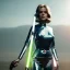 Placeholder: Ultra Realistic retro sci-fi portrait image from 1960, spaceship, sweet young Jane Fonda, dress with tight latex suit, lightsaber fighting stance, soft color, highly detailed, unreal engine 5, ray tracing, RTX, lumen lighting, ultra detail, volumetric lighting, 3d, finely drawn, high definition, high resolution.