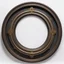 Placeholder: empty picture frame on white background, round circular, ecclesiastic clerical, ebony gray wood, golden inlays