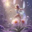 Placeholder: one big crystal subtle flower in a galactic ambiance with a beautiful fairy, transparent petals, delicate colors, in the foreground, full of details, smooth，soft light atmosphere, light effect，vaporwave colorful, concept art, smooth, extremely sharp detail, finely tuned detail, ultra high definition, 8 k, unreal engine 5, ultra sharp focus