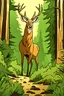 Placeholder: A beautiful Forest on the West Coast of the United States , animals around, cartoon style , ILLUSTRATION