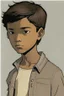 Placeholder: Appearance: Ari has a mixed-race skin tone with a light brown complexion. He has dark hair in a page boy haircut, and his hair length could be somewhere in-between long and short. His face is thin with high cheekbones and dark eyes that are often full of emotion. He stands at around 5 feet 7 inches tall, with a lean build that suggests he doesn't engage in a lot of physical activity.