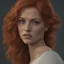 Placeholder: woman 3d realistic redhair with blue eyes