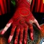 Placeholder: A red fiery volcano designed in Mehndi design