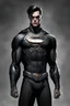 Placeholder: Kryptonian, black suit, young, tall and strong