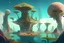 Placeholder: A colossal, alien landscape with towering, organic structures and floating islands, hosting bizarre and captivating flora and fauna, inviting curiosity and wonder.