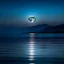 Placeholder: Luna llena sobre el mar, montañas de fondo, ambiente tranquilo