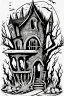 Placeholder: coloring book page Small Haunted Houses