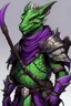 Placeholder: purple and green pearlescent dragonborn ranger dnd