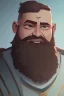 Placeholder: Medieval Fantasy Bearded strong man wearing a thick fur-lined merchant's coat, wearing gold rings, divine, halo, happy smiling, portrait, high definition, realistic, long hair, dynamic lighting, volumetric lighting, mustache, blond, arcane, wise