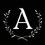 Placeholder: 2 branches(crossed at bottom, arching upward in a wreath, delicate hand drawn outline linework, romantic), Letter A in Middle or wreath, sharp image, white vector on black background