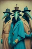 Placeholder: Wes Anderson film inspired hero image of 3 figures wearing plague doctor masks