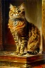 Placeholder: Portrait of a standing up cat by Louis wain