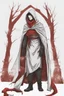 Placeholder: young man wearing red scarf and hood dark fantasy