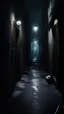 Placeholder: First-person view, a cell phone calls against the backdrop of a dark alley in the style of a horror film