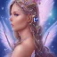 Placeholder:  beautiful angel face princess fairy with sparkle jewel bikini and butterflies in hair