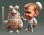 Placeholder: tiny cute {Arnold Schwarzenegger} toy, standing character, soft smooth lighting, soft pastel colors, skottie young, 3d blender render, polycount, modular constructivism, pop surrealism, physically based rendering, square image, evil ,