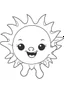 Placeholder: outline art for cute Sun coloring pages with sitch, white background, Sketch style, full body, only use outline, toddlers style, clean line art, white background, no shadows and clear and well outlined.