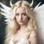 Placeholder: Rare blonde angel with pale skin, she looks like a faun with little crone horns and small white feather wings