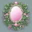 Placeholder: Create an Artwork of a Mirror with ivy branches and pearls necklace, Like a creative Logo for a Varasity Jacket to put a random number uin it, Vector illustration. Colors should be pink and green