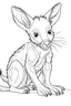 Placeholder: outline art for Wallaby Joey coloring pages with sitch, white background, Sketch style, full body, only use outline, toddlers style, clean line art, white background, no shadows and clear and well outlined.