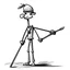 Placeholder: thin stick soldier black and white