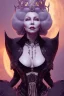 Placeholder: Mae West as evil queen in black leather, leather, busty, cleavage, angry, stern look. character design by cory loftis, fenghua zhong, ryohei hase, ismail inceoglu and ruan jia. unreal engine 5, artistic lighting, highly detailed, photorealistic, fantasy