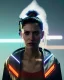 Placeholder: A portrait of a cyberpunk woman very Angry facing camera orange color scheme, high key lighting, volumetric light high details with white stripes and feathers unreal 5, octane render, cinema4d, dynamic lighting, dramatic lighting, 4k, redshift render, highly detailed, hyper realistic