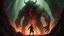 Placeholder: Dive into this mesmerizing illustration portraying a man bravely facing off against a fearsome demon