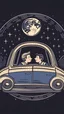 Placeholder: A moon and a star in their car holding hands in the best of times .