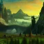 Placeholder: Epic Drawing of mordor scenery with elves of The Hobbit estilo Van Gogh 4k