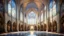 Placeholder: futuristic fantastic symmetrical cathedral internal view, year 2080, sunshine, beautiful, colorful, totally symmetrical design, style William Morris, English arts-and-crafts movement, innovative architecture, award-winning photograph, awesome, serene, inspiring, spiritual, impressive, Cinematic lighting, Epic composition, Photorealism, Very high detail, Unreal Engine, Octane render, HDR