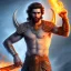 Placeholder: ares greek god with fire as eyes portrait