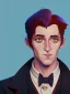 Placeholder: Portrait of a 30 year old strange gay wizard like Mary Poppins