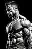 Placeholder: man black white art profil bodybuilder