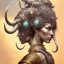 Placeholder: ssango fantasy, fantasy magic, intricate, sharp focus, illustration, highly detailed, digital painting, concept art, matte, artgerm and paul lewin and kehinde wiley, masterpiece silver elephant head bronze Asian African girl nice breast Hawaiian hair turquoise golden waves