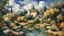 Placeholder: Style Cézanne, luxury, dream world, calm beauty, fantasy world, magic, beautiful composition, exquisite detail