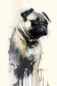 Placeholder: Pug watercolour Yoji Shinkawa in style high_quality_art. Ru dalle