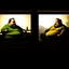 Placeholder: (fineart:1.5, masterpiece1.5) (realism:1.5) award winning picture of award winning fat, beardedd, 'fat man' (watching tv:1.8), tv in frame , two panels, the first panel is taken from the pov of the tv, it looks out and sees a vision of suburban decay, back lit with a cold color pallete, the only vibrant color we see is the aloe vera plant on his bookshelf, pov of 'fat man'