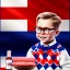 Placeholder: ralphie peter billingsley glasses, boy in argyle sweater holding a (red soap bar)